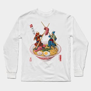 Samurai duel over Ramen Long Sleeve T-Shirt